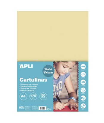 Apli Cartulina Crema A4...