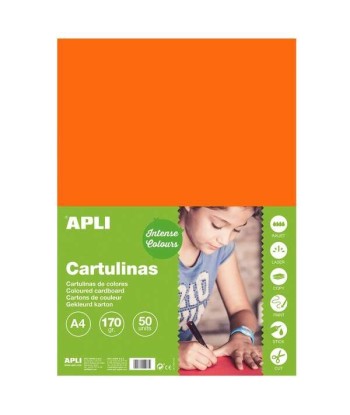 Apli Cartulina Naranja A4...