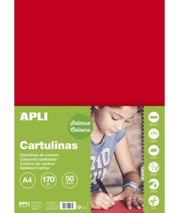 Apli Cartulina Roja A4 170g...