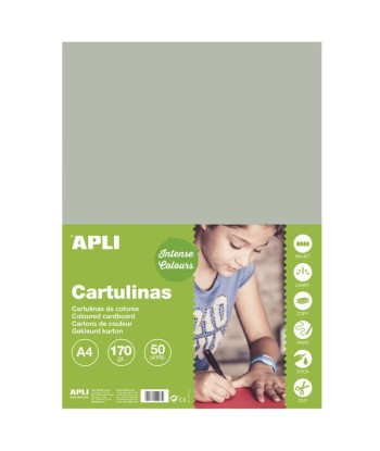 Apli Cartulina Gris A4 170g...