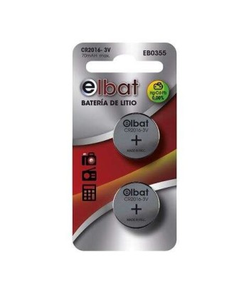 Elbat Pack de 2 Pilas Litio...
